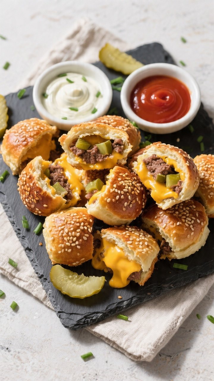 Tasty top-down final presentation: Overhead shot of a rustic platter piled with perfectly baked Chee