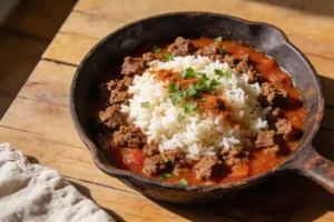 Easy Ground Beef and Rice Skillet (30 Minutes) Weeknight Win
