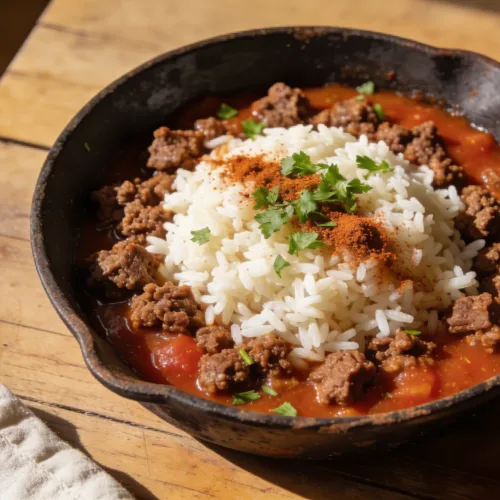 Easy Ground Beef and Rice Skillet (30 Minutes) Weeknight Win