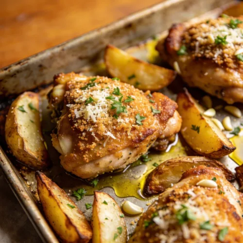 Garlic Parmesan Chicken and Potatoes (One-Pan Dinner): Weeknight Winner