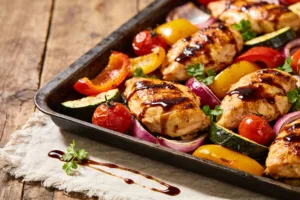 Balsamic Glazed Chicken and Veggies (Sheet Pan) Crunch Night