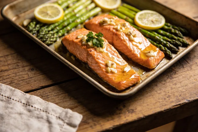 Garlic Butter Salmon with Lemon and Asparagus (Sheet Pan) Magic
